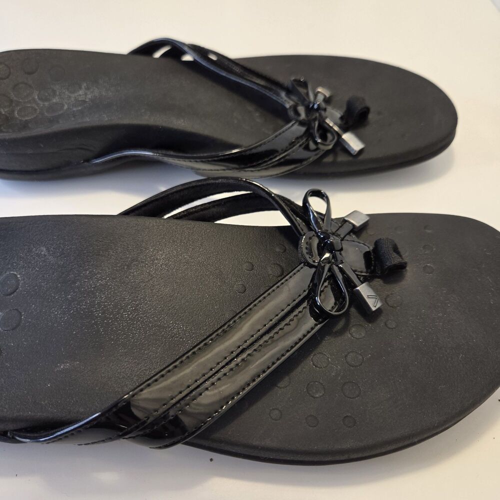 Vionic Black Thong Sandals Flip Flops Orthotic Arch Support Womens Size 6.5 - Picture 3 of 6